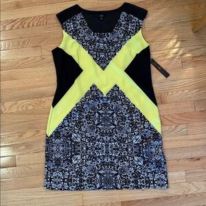Yellow and Black Patterned Dress - ILE